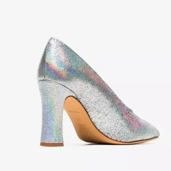 Maryam Nassir Zadeh Isa Pump Silver Metallic Heels NWT - Picture 7 of 8